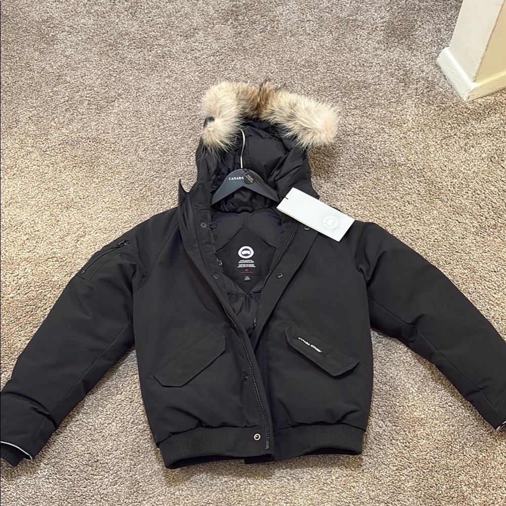 Kids Black Winter Jacket with Fur Hood